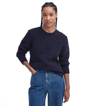 Women's Barbour Burne Crew Knitted Jumper - Navy