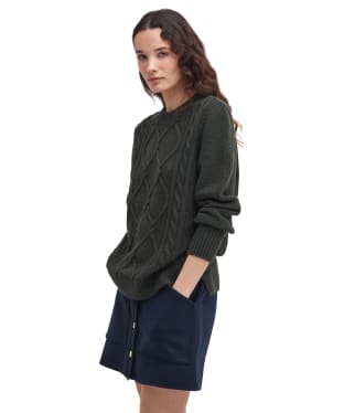 Women's Barbour Burne Crew Knitted Jumper - Olive