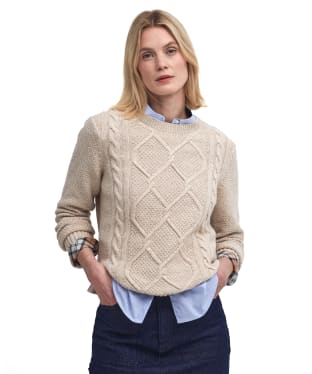 Women's Barbour Burne Crew Knitted Jumper - Oatmeal