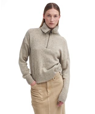 Women's Barbour Lavensdale Half Zip Knitted Jumper - Oatmeal