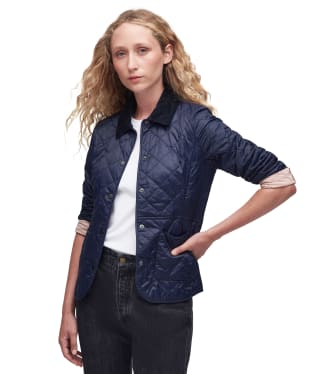 Women's Barbour Deveron Quilted Jacket - Navy / Pale Pink