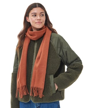 Women's Barbour Lambswool Woven Scarf - Warm Ginger