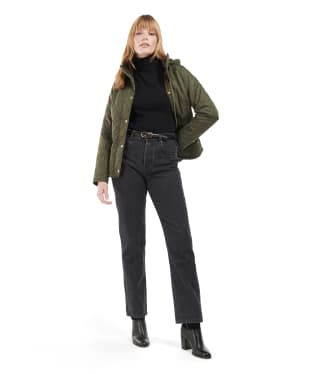 Women's Barbour Burne Mid Rise Straight Jeans - Black