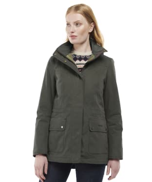 Women's Barbour Buttercup Waterproof Jacket - Olive / Classic Tartan