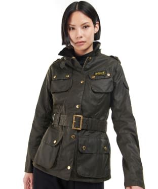 Women's Barbour International Waxed Jacket - Olive