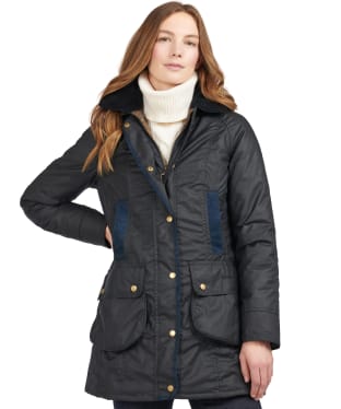 Women's Barbour Bower Waxed Jacket - Navy