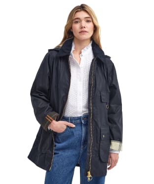 Women's Barbour Highclere Waxed Jacket - Navy