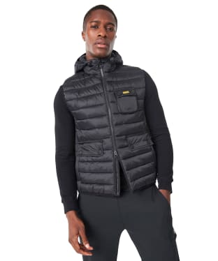 Men's Barbour International Ousten Hooded Gilet - Black