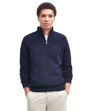 Men's Barbour Essential Wool Half Zip Sweater - Navy