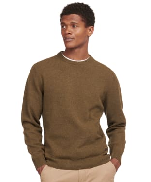 Men's Barbour Patch Crew Neck Lambswool Sweater - Willow Green