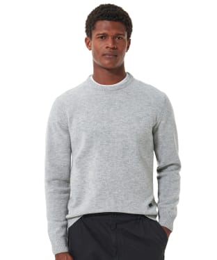 Men's Barbour Patch Crew Neck Lambswool Sweater - Light Grey Marl