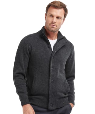 Men's Barbour Patch Zip Through Sweater - Charcoal Marl