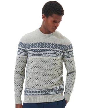 Men’s Barbour Essential Fair Isle Crew - Light Grey