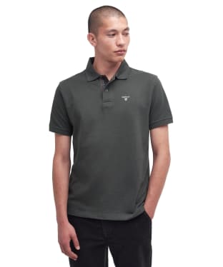 Men's Barbour Tartan Pique Polo Shirt - Forest Green