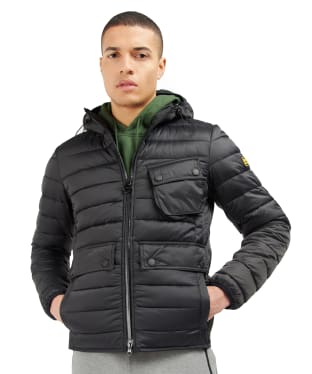 Men’s Barbour International Racer Ouston Hooded Quilted Jacket - Black