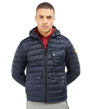 Men’s Barbour International Racer Ouston Hooded Quilted Jacket - Navy