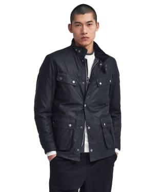 Men's Barbour International Duke Waxed Jacket - Navy