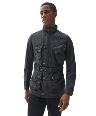 Men's Barbour International Slim International Waxed Jacket - Black