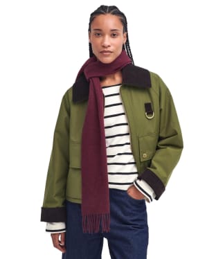 Women's Barbour Lambswool Woven Scarf - Cabernet