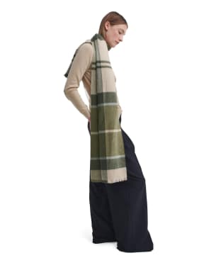 Women's Barbour Rosefield Tartan Scarf - Ancient Loden