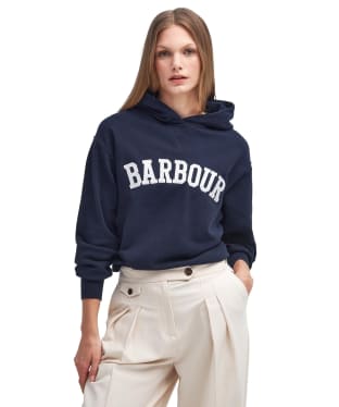 Women's Barbour Northumberland Hoodie - Navy / White