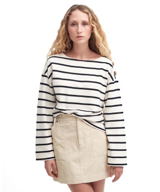 Women's Barbour Caroline Crew Neck Sweatshirt - Eggshell Stripe