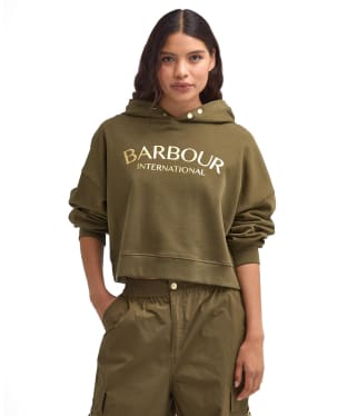 Women's Barbour International Milla Hoodie - Empire Green