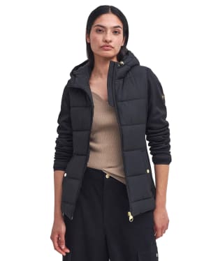 Women's Barbour International Bondar Quilted Sweater Jacket - Black