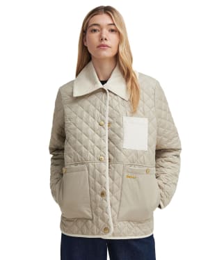 Women's Barbour Fleur Quilted Jacket - Light Sand / Blanc