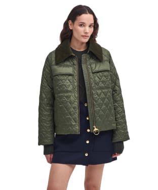 Women's Barbour Beauly Quilted Jacket - Olive / Ancient Tartan