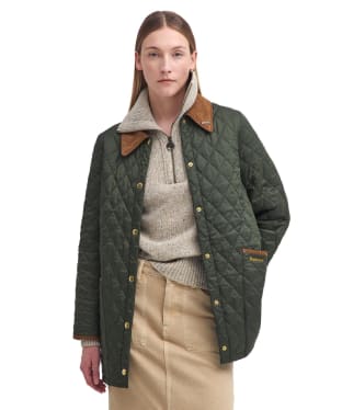 Women's Barbour 30th Anniversary Modern Liddesdale Quilted Jacket - Olive / Classic Tartan