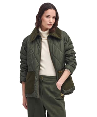 Women's Barbour Dalroy Quilted Jacket - Olive / Ancient Tartan