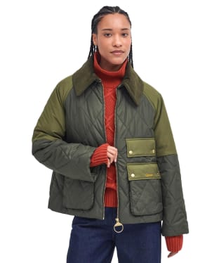 Women's Barbour Milby Quilted Jacket - Olive / Ancient Tartan