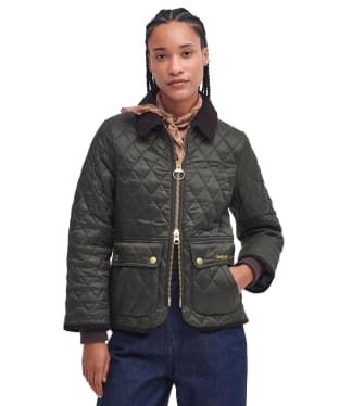 Women's Barbour Fitted Beadnell Quilted Jacket - Sage / Ancient Tartan