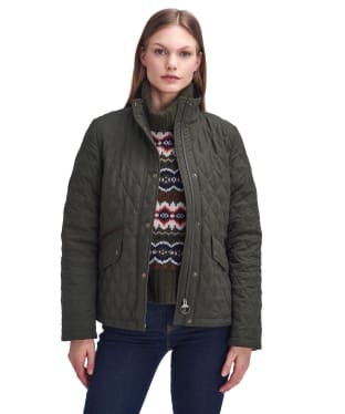 Women's Barbour Country Winter Shoveler Jacket - Dark Olive / Classic Tartan