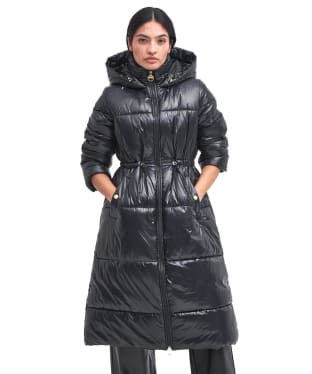 Women's Barbour International Longline Watkins Puffer Jacket - New Black