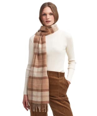 Women's Barbour Tartan Scarf - Camel