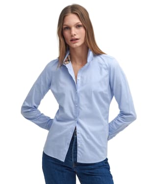 Women's Barbour Derwent Shirt - Pale Blue / Hessian