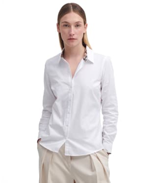 Women's Barbour Derwent Shirt - White / Hessian Tartan