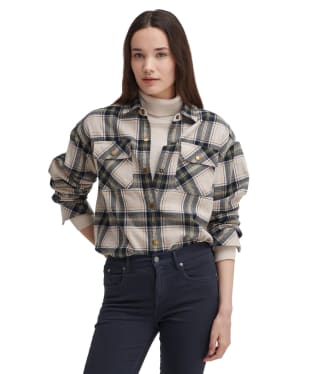 Women's Barbour Highfield Check Shirt - Sand Dune Check