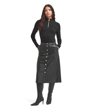 Women's Barbour International Aria Midi Skirt - Black