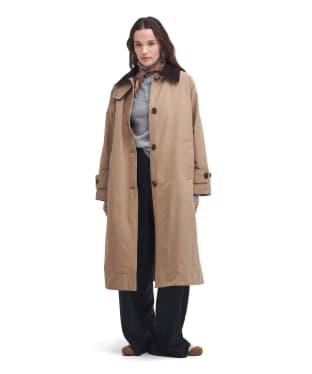 Women's Barbour Noelle 3 In 1 Showerproof Car Coat - Honey / Muted Cabernet