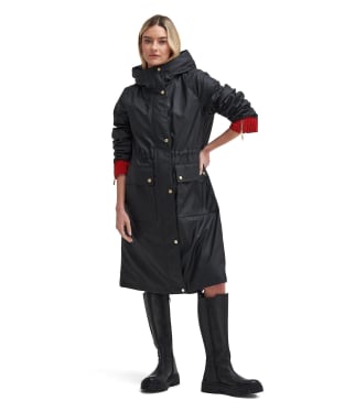 Women's Barbour International Wyatt Showerproof Trench Coat - Black