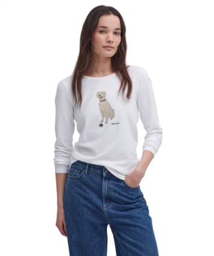 Women's Barbour Fareham Long Sleeve T-Shirt - White