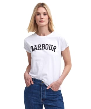 Women's Barbour Northumberland Classic T-Shirt - White / Navy