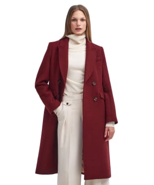 Women's Barbour Marylin Tailored Wool Coat - Burgundy / Muted Cabernet