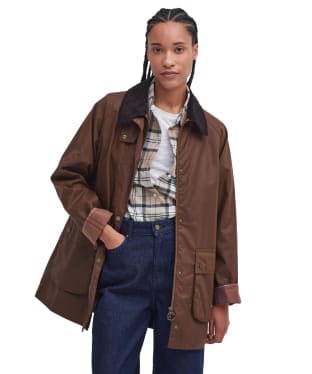 Women’s Barbour Tain Waxed Jacket - Bark / Muted