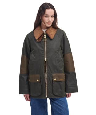 Women's Barbour Allerston Waxed Jacket - Archive Olive / Beech / Ancient Tartan