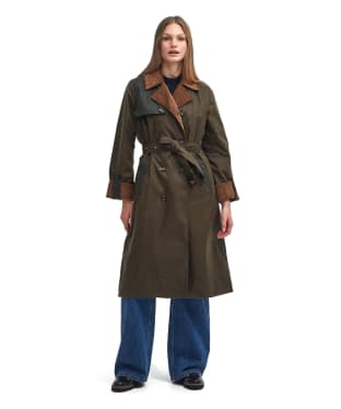 Women's Barbour Brackley Waxed Jacket - Beech / Archive Olive