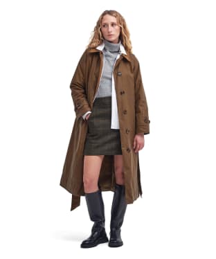 Women's Barbour Marianne Waxed Trench Coat - Sand / Ancient Lodan